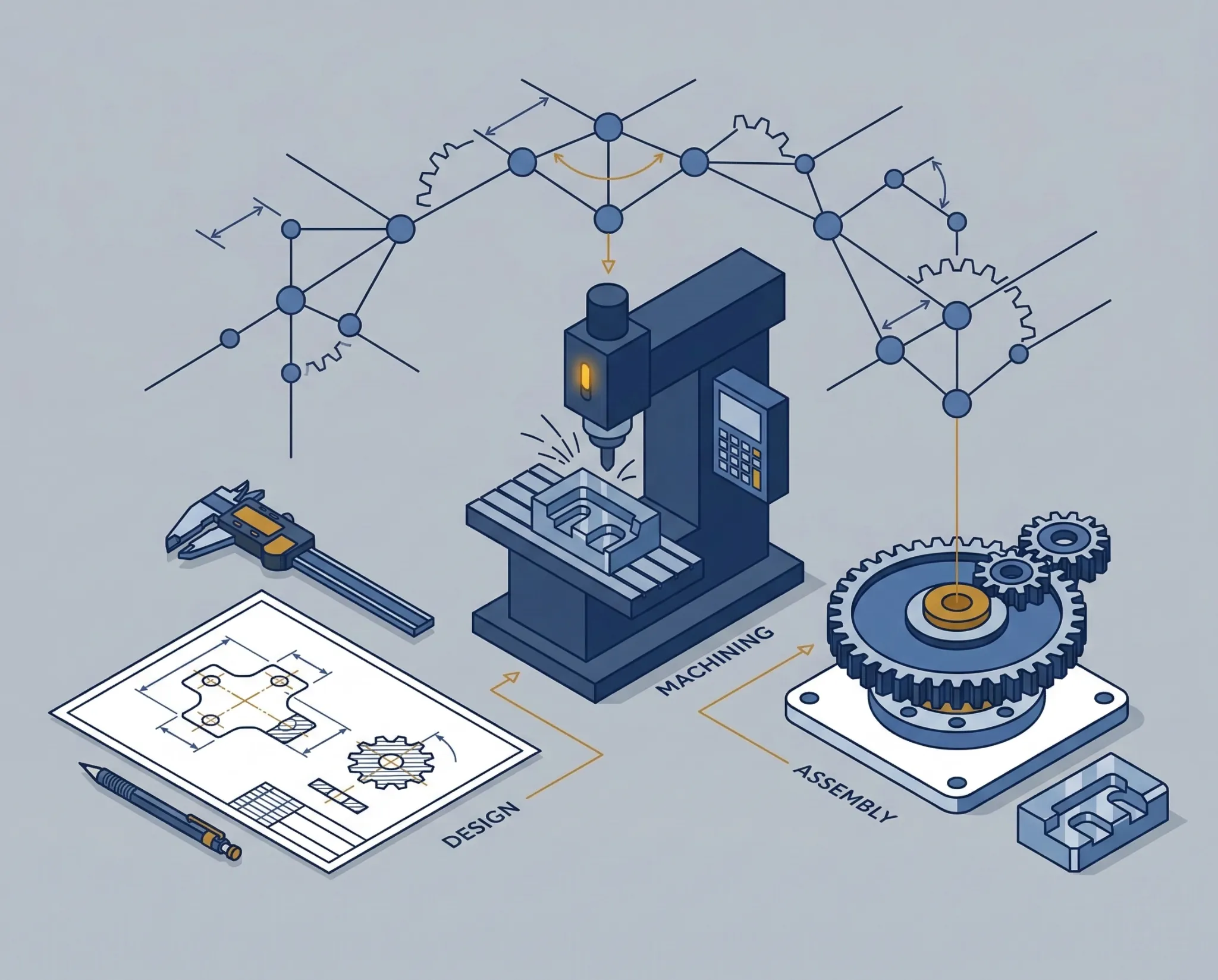 End-to-end engineering and manufacturing management for custom industrial components